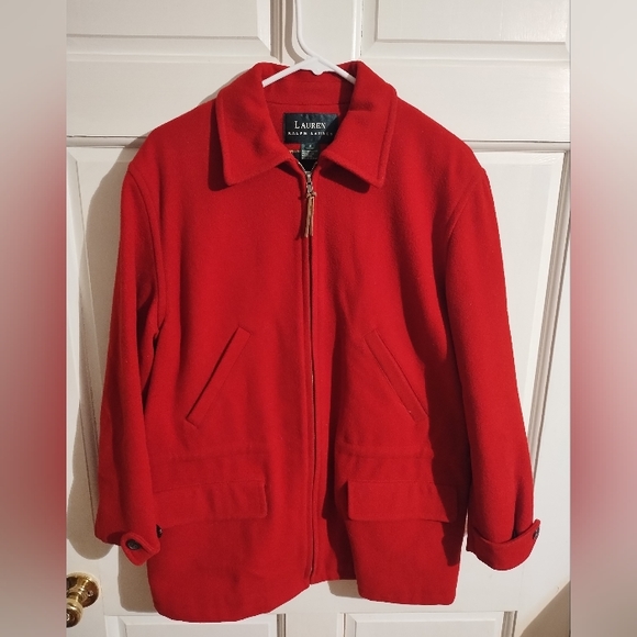 Lauren Ralph Lauren Jackets & Blazers - Lauren Ralph Lauren Women's S Full Zip Red Wool Jacket Plaid Lining